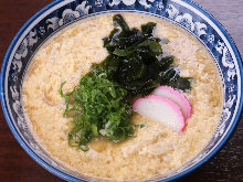 Udon with egg soup