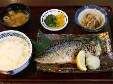 Grilled Mackerel with Salt Set Meal