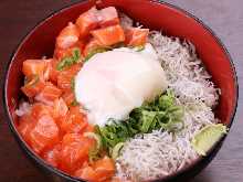 Fresh Salmon and Whitebait Soft-Boiled Egg Bowl