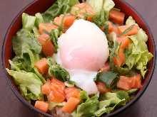 Fresh Salmon Yukhoe and Soft-Boiled Egg Bowl