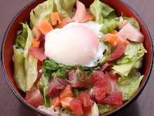 Seafood Yukhoe and Soft-Boiled Egg Bowl