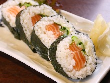 Seafood and mayonnaise sushi rolls