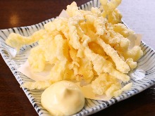 Dried shredded squid tempura