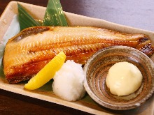 Grilled atka mackerel