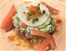 Salmon and avocado tartare