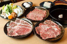 Specially selected Japanese black beef sukiyaki