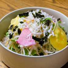 Choregi Salad with Whitebait and Daikon Radish