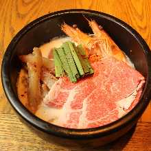 Kobe Beef Collagen Jjigae Hot Pot with Beef Bone White Broth (Served with Homemade Kimchi Side Dish)