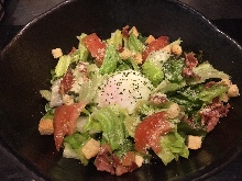 Caesar salad with slow-poached egg