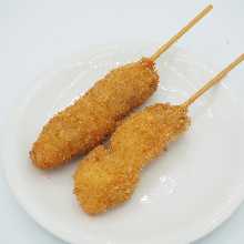 Minced meat cutlet skewer