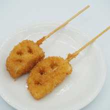 Fried lotus root skewer