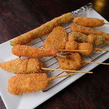 Assorted fried cutlet skewers, 10 kinds