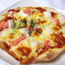 Seafood pizza