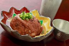 Deep fried tofu with veggie (a type of oden)