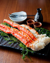 Grilled red king crab leg