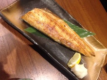 Salted and grilled Atka mackerel