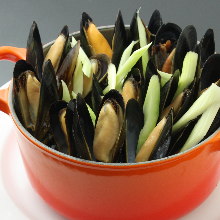 Mussels steamed in wine