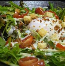 Caesar salad with slow-poached egg