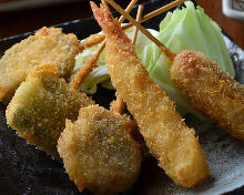 Assorted fried cutlet skewers, 5 kinds