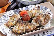 Oven-roasted blowfish with herbs