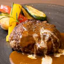 Hamburg steak with demi-glace sauce