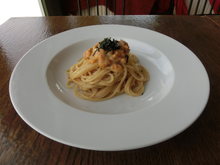 Pasta with cream of sea urchin