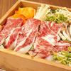 Choice marbled Wagyu beef and 10 kinds of vegetables steamed in basket