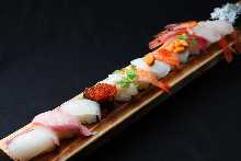 Special 15-piece nigiri log platter