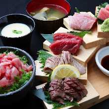 Tuna sashimi set meal