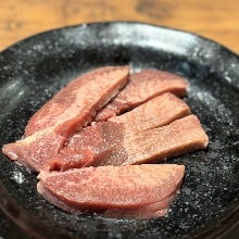 Thickly sliced salted tongue