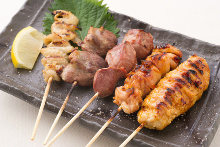 Assorted grilled chicken skewers, 5 kinds