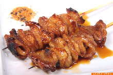 Chicken skin skewer