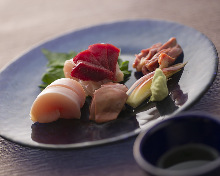 Assorted chicken sashimi