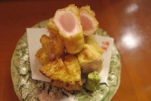 Chicken tempura with yuzu pepper