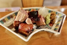 Salted and grilled locally raised chicken