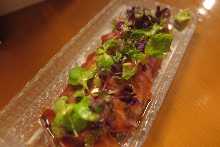 Beef tongue sashimi