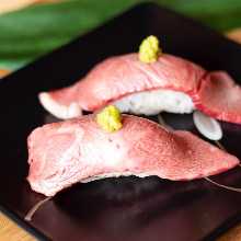 Beef nigiri sushi