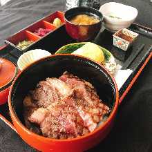 Beef rice bowl set meal