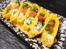 Omelet of spicy cod roe