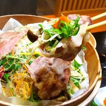 Steamed pork, pork shabu-shabu