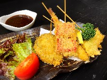 Assorted fried cutlet skewers, 5 kinds