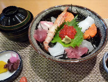 Seafood rice bowl