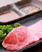 Grilled beef sirloin shabu-shabu