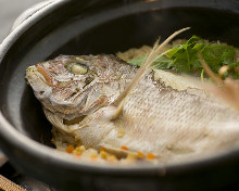 Minced sea bream and rice