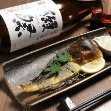 Salted and grilled Atka mackerel