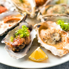 Assorted grilled oysters