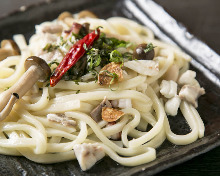 Udon noodles peperoncino