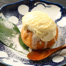 Fried bread ice cream