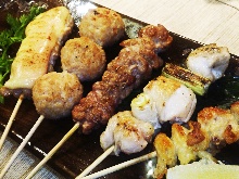 Assorted grilled chicken skewers, 5 kinds