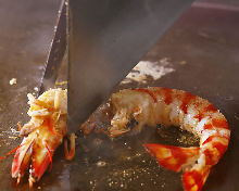 Salted and grilled Japanese tiger prawn